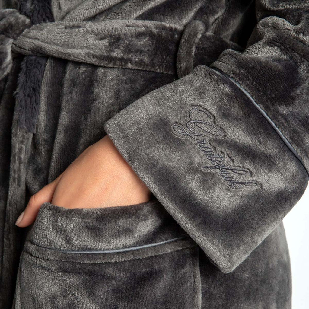 PJ Salvage Grateful Luxe Plush Robe |  Charcoal