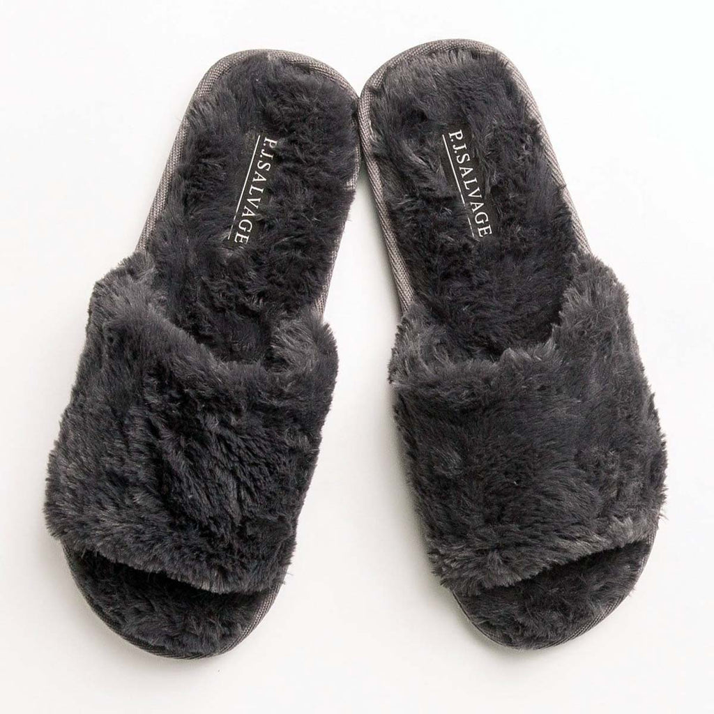 PJ Salvage Luxe Plush Slippers | Charcoal