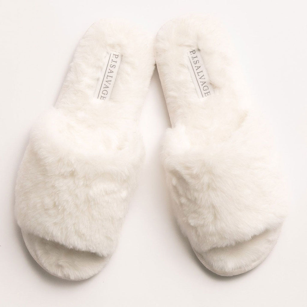 PJ Salvage Luxe Plush Slippers | Ivory