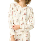 P.J. Salvage Ruff on the Range Flannel Long Sleeve Top in Natural Front View