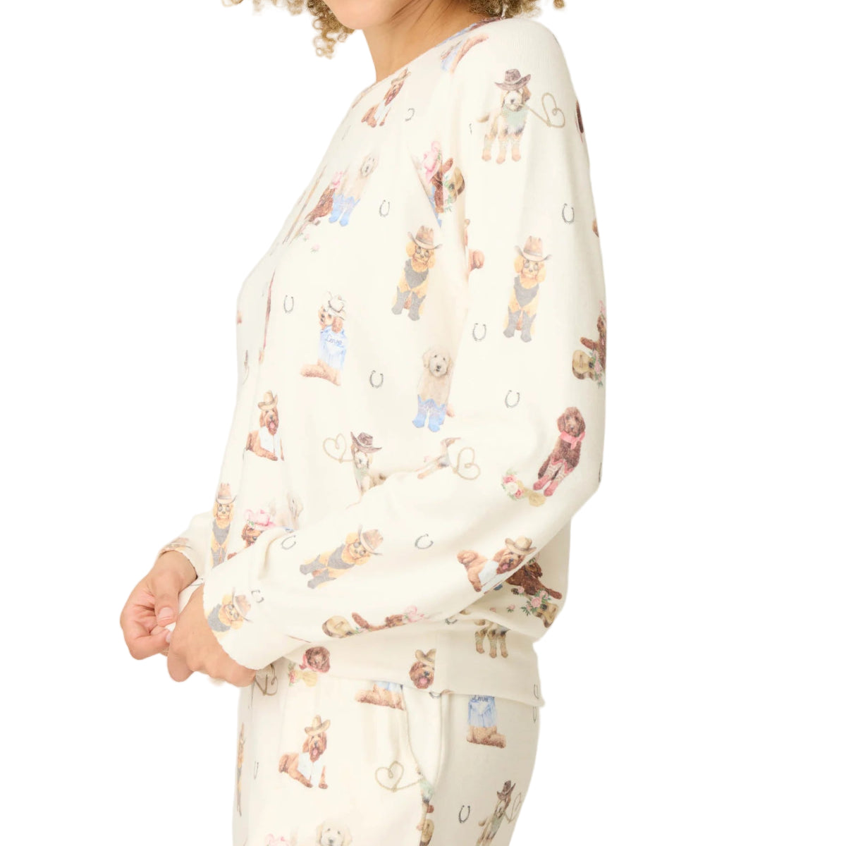 P.J. Salvage Ruff on the Range Flannel Long Sleeve Top in Natural Side View