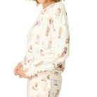 P.J. Salvage Ruff on the Range Flannel Long Sleeve Top in Natural Side View