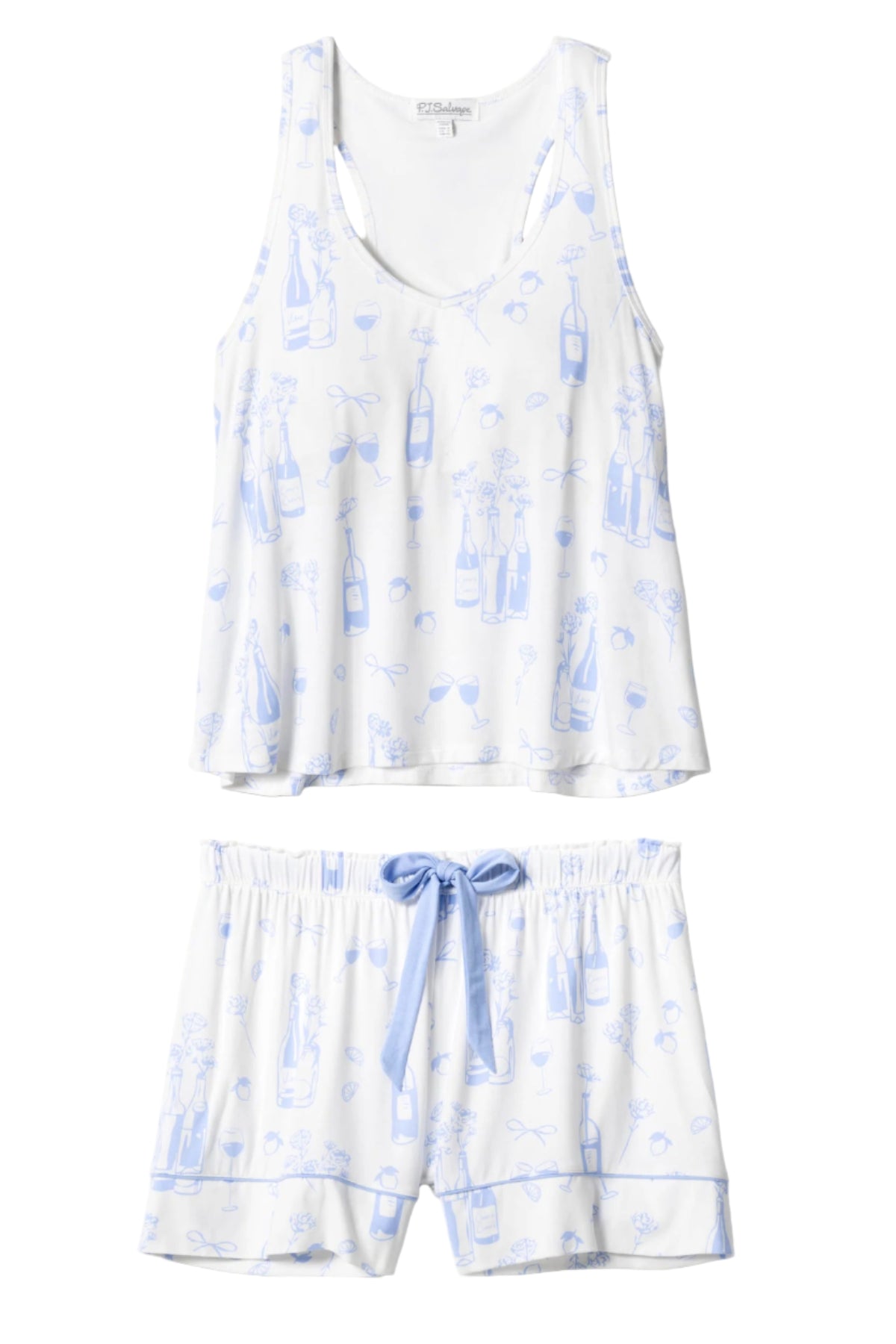 PJ Salvage Parisian Dreams Pajama Short Set in Ivory White Stock View