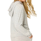 P.J. Salvage My Dog is My Valentine Striped Hoodie in Heather Grey Rear View