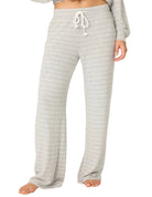 P.J. Salvage My Dog is My Valentine Striped Pants in Heather Grey Front View
