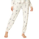 P.J. Salvage My Dog is My Valentine Banded Jogger Pants in Ivory White Front View