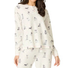 P.J. Salvage My Dog is My Valentine Long Sleeve Top in Ivory White Front View