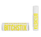 Bitchistix lip balm and packaging on a white background