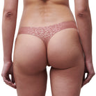 Chantelle Softstretch Thong Shimmer Print in Pink Leo Rear View