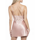 In Bloom by Jonquil Rosalie Lace Trim Satin Chemise in Rose Dawn Pink Back View