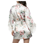 In Bloom by Jonquil Tatiana Lace Trim Satin Wrap in Stone White Back View