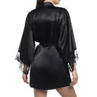 In Bloom Tasha Lingerie Wrap Robe in Black Rear View