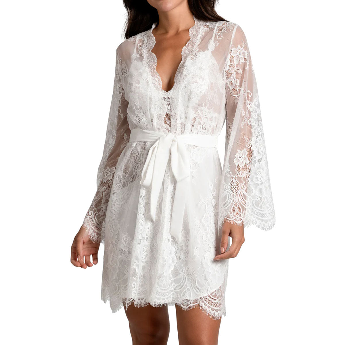 MRM030 In Bloom Marry Me Lace Wrap Lingerie Robe | Ivory White – Muse ...