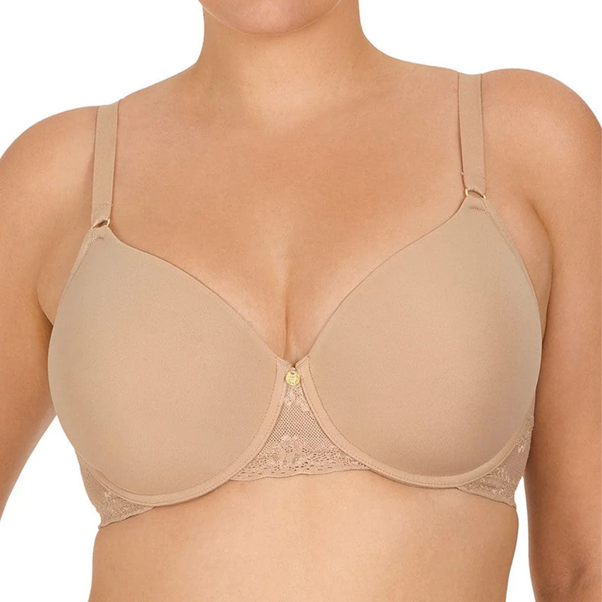 Natori Bliss Perfection Contour Underwire Bra in Cafe Beige Plus Size Front View