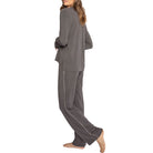 P.J. Salvange Modal Dreams 3 Piece Pajama Set in Charcoal Grey Side View