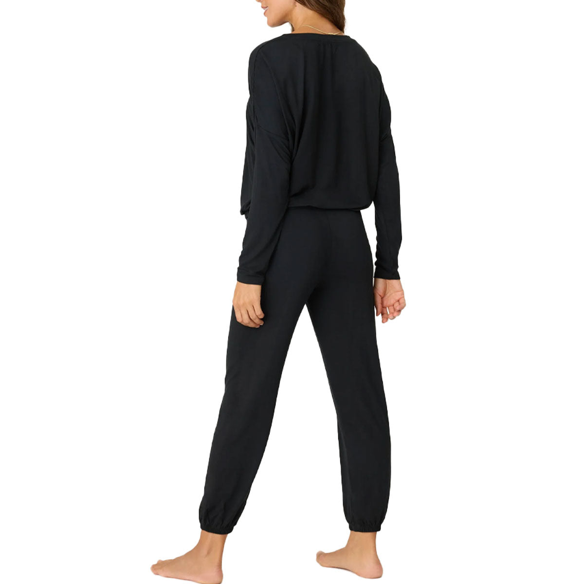 P.J . Salvage Modal Dreams Jogger Lounge Set in Black Back View