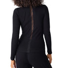 P.J. Salvage Lacey Basics Long Sleeve Lounge Top in Black Back View