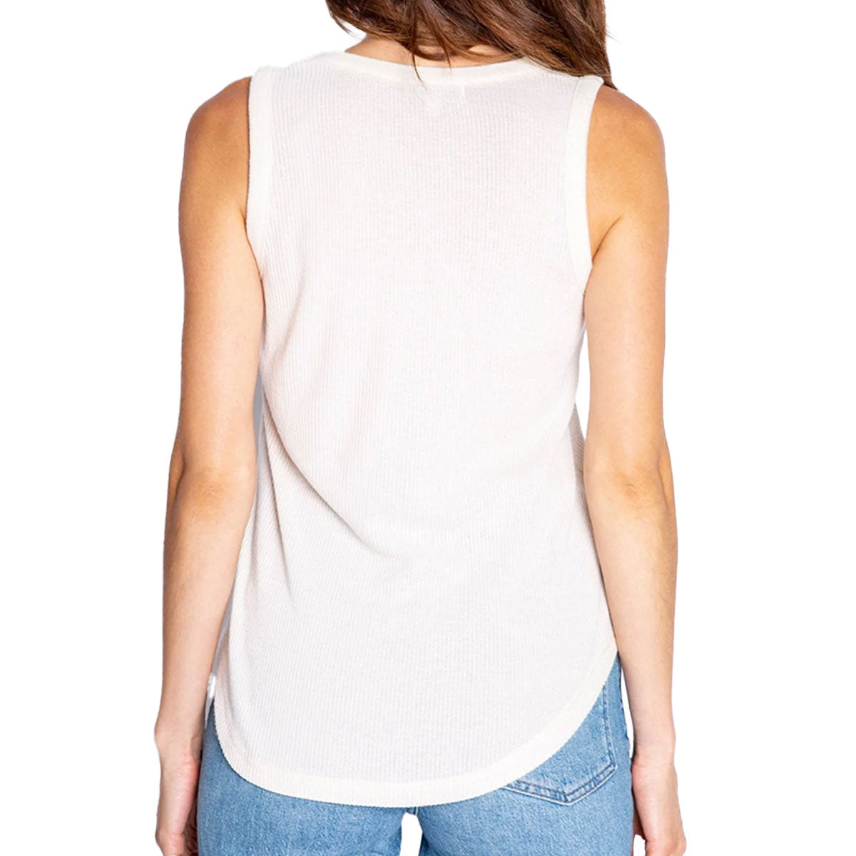P.J. Salvage Textured Essentials Tank Top in Stone Ivory Back View