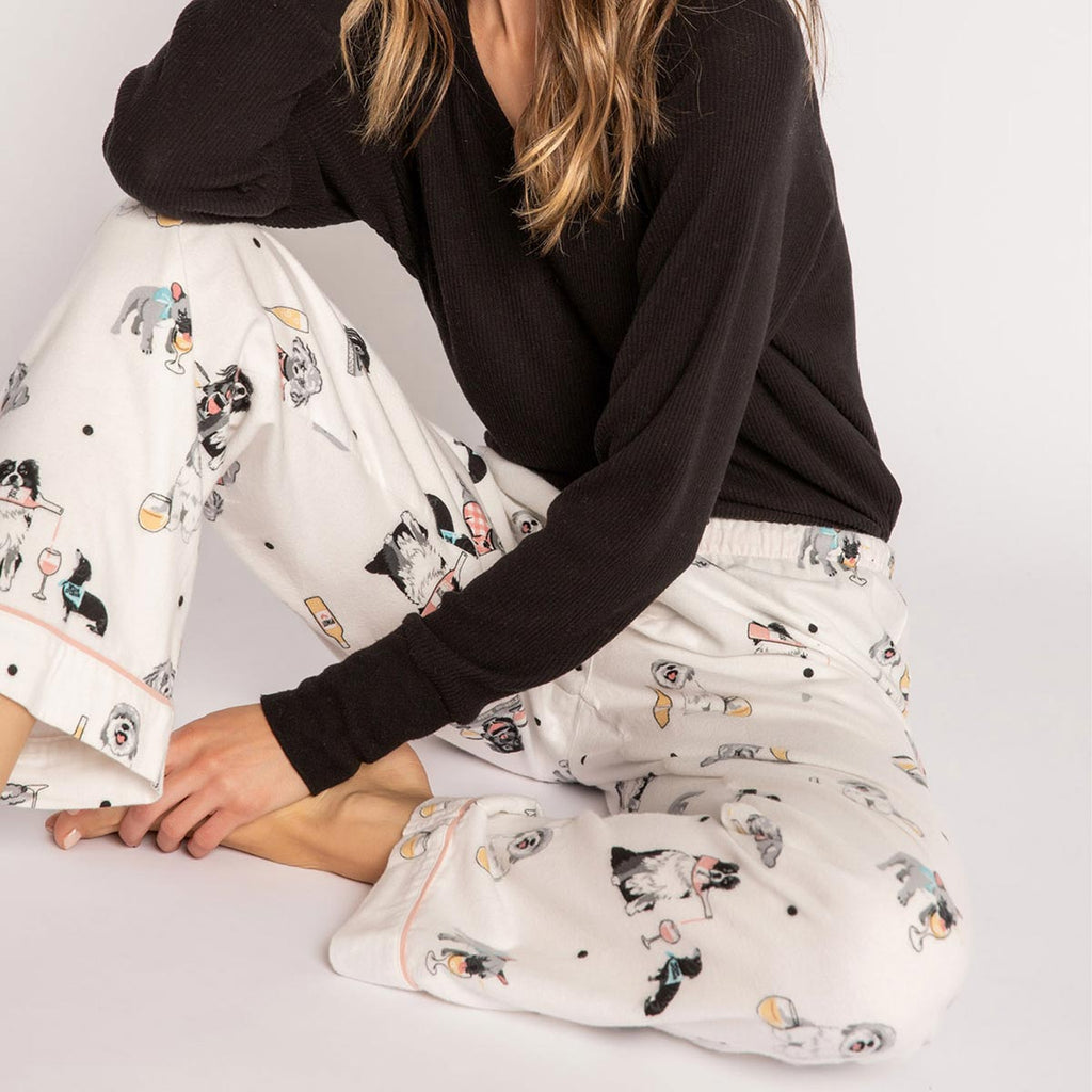 PJ Salvage Pour It Forward Flannel Pajama Pants | Ivory