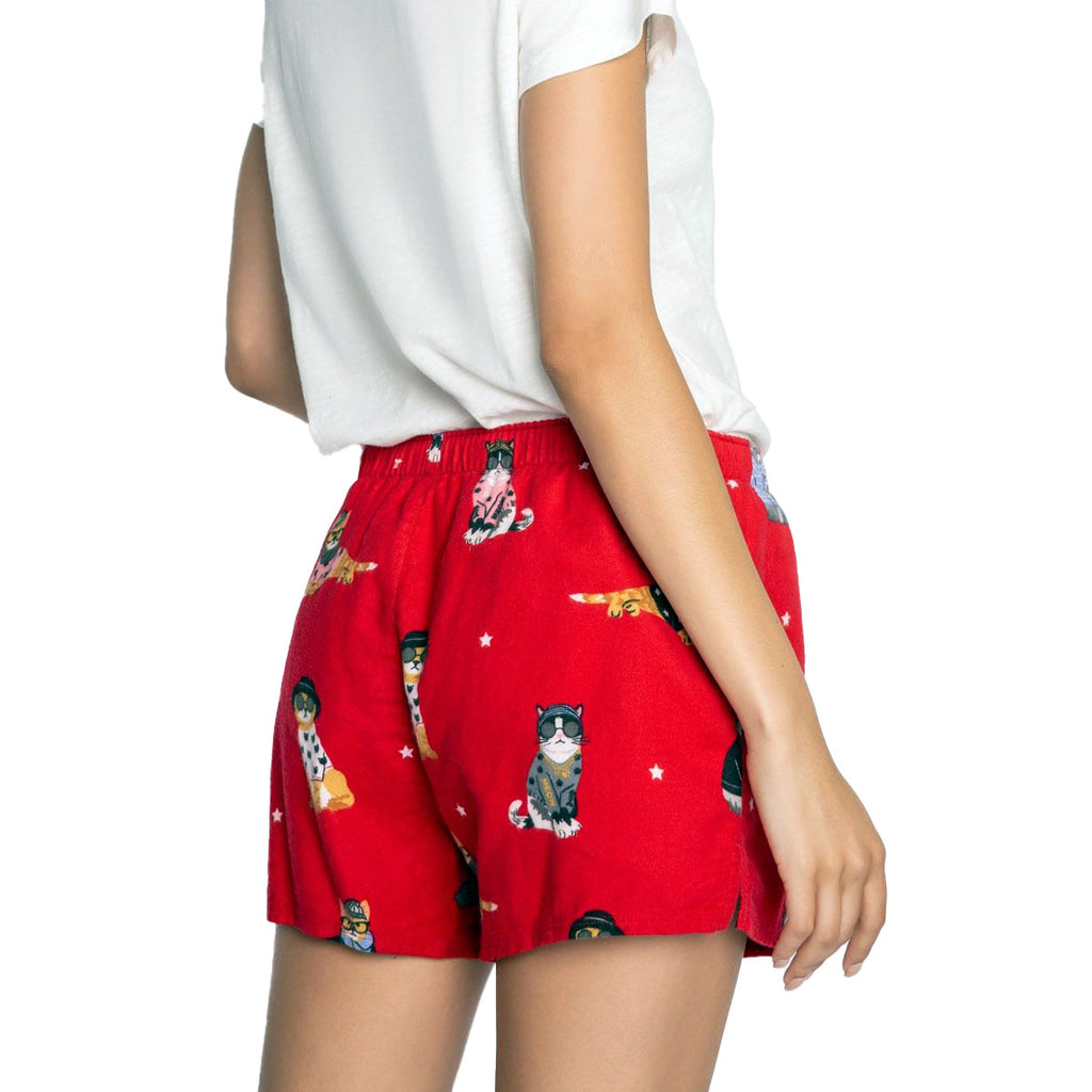 PJ Salvage Fluff You Flannel Pajama Shorts | Red