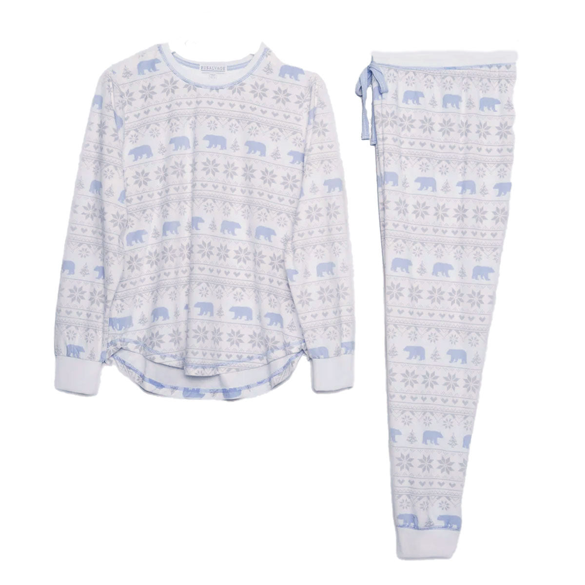 RKPBLSPJ Polar Bear Express Long Sleeve Pajama Top | Ivory