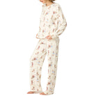 P.J. Salvage Ruff On the Range Flannel Pajama Set in Natural Ivory Side View