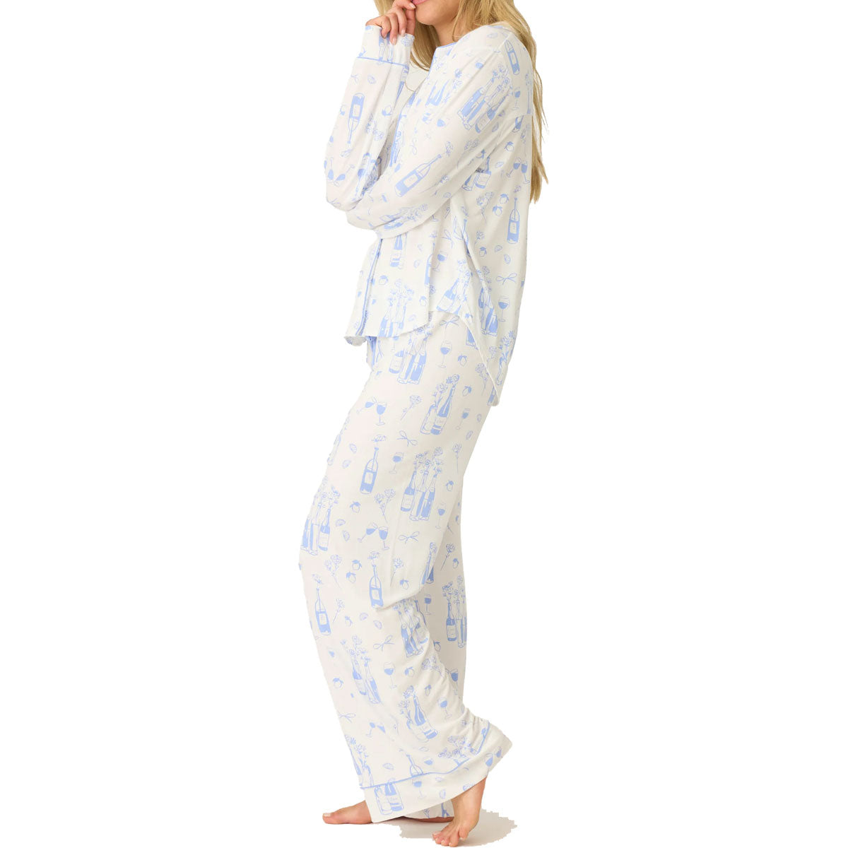 P.J. Salvage Parisian Dreams Pajama Set in Ivory Side View