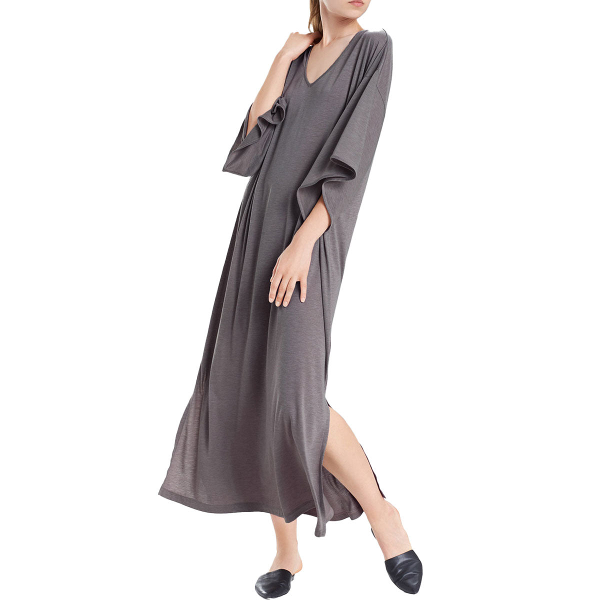 EC3105HEG N. Natori Congo Caftan Gown | Heather Grey – Muse Intimates