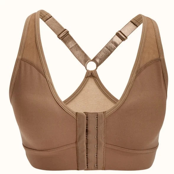 AO-036 Bianca Reclaim/Revive Front Closure Sport Bra | Sand