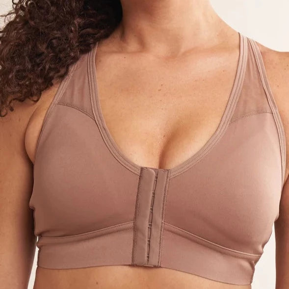 AO-036 Bianca Reclaim/Revive Front Closure Sport Bra | Sand