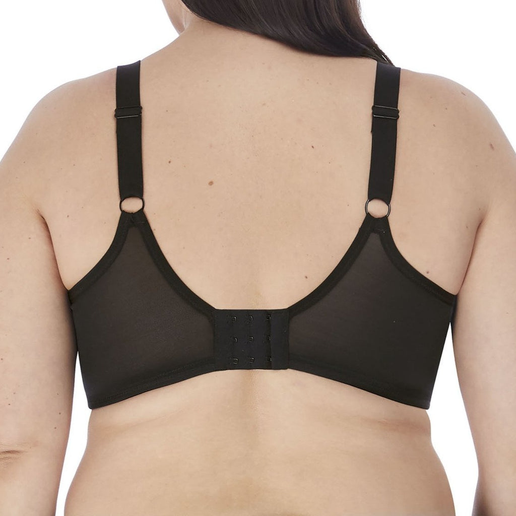 Elomi EL4301BLK Smooth Under Wire Moulded Non Padded Bra | Black •	Non-stretch moulded cups made from ultra-light Aerocool fabric to keep you cool and dry •	Tulle top cup offers a supportive but light look •	Underband elastic features soft edges for complete comfort •	Straps positioned to stop strap slippage
