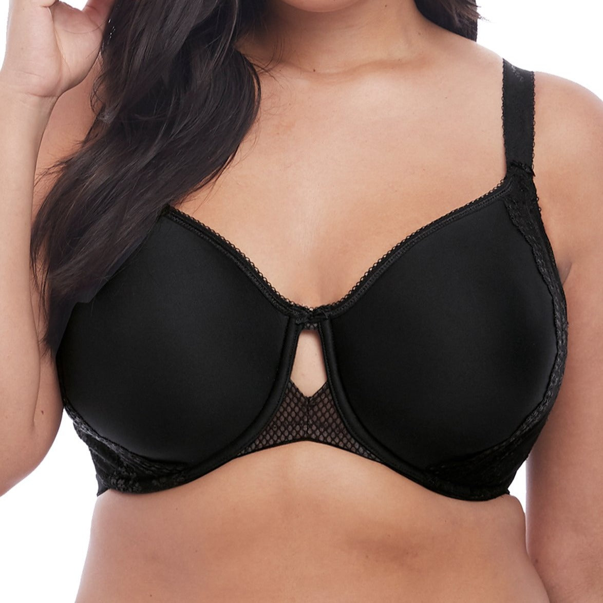 Elomi BLACK Smooth Underwire Moulded Convertible Strapless Bra, US 42DDD, UK  42E 