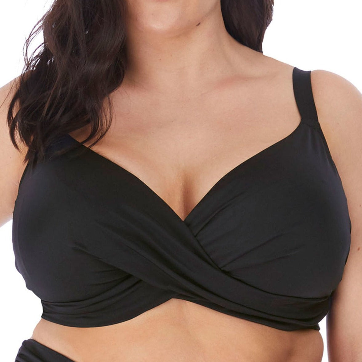 ES7193BLK Magnetic Underwire Plunge Bikini Top | Black