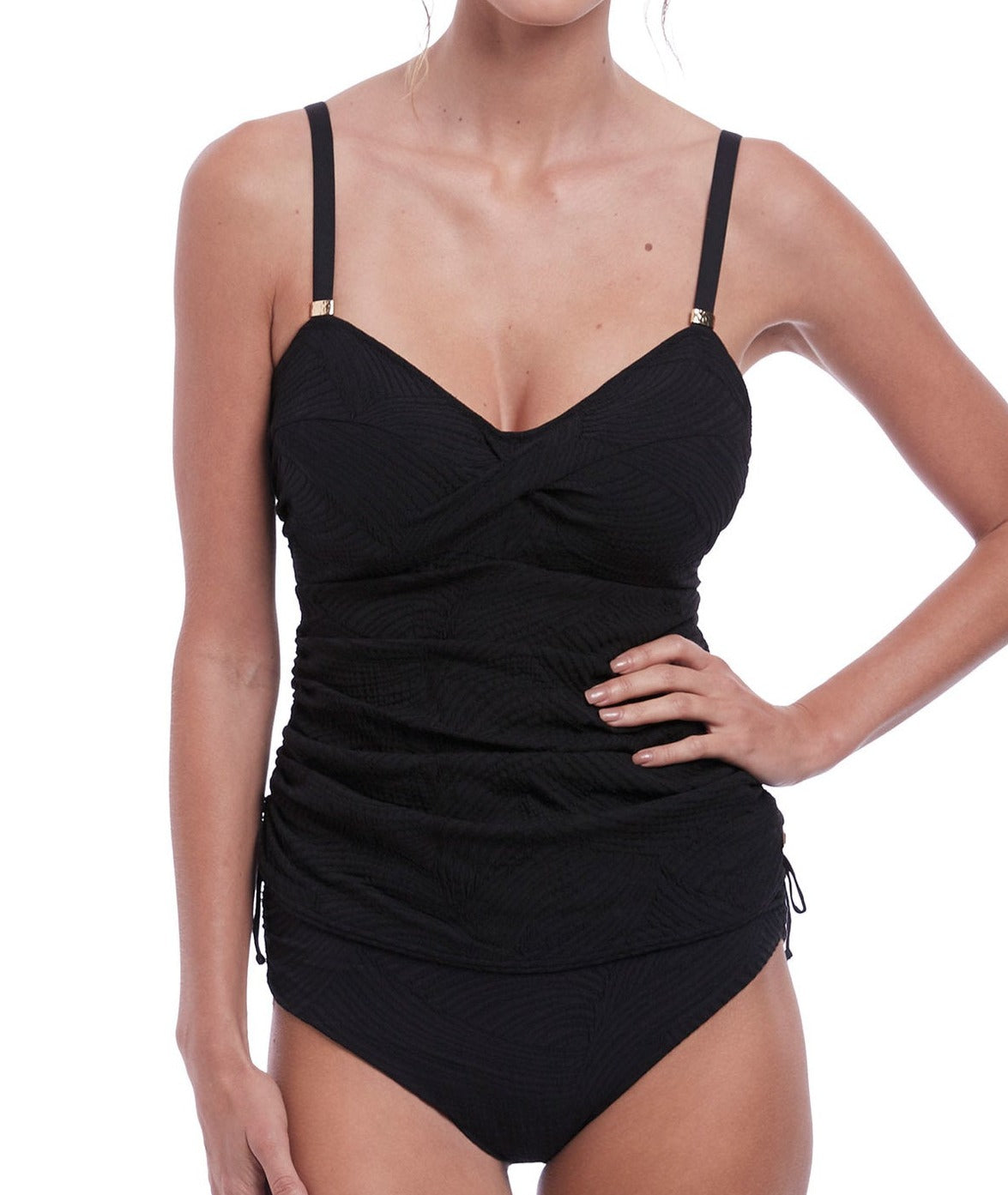 FS6356BLK Ottawa Underwire Twist Front Tankini Top | Black