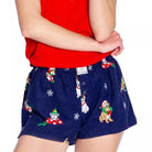 RFFLSPJ Happy Pawlidays Flannel Pajama Shorts | Navy