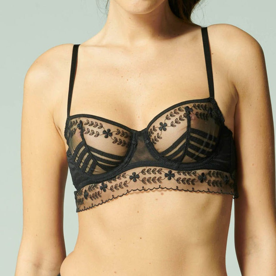 Marthe Half Cup Bra | Black