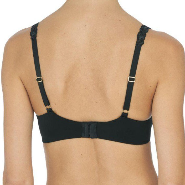 Natori 732080 Pure Luxe Full Fit Bra Black •	Modern details, sleek support and ultimate comfort are complimented by an updated fit and even better feel •	Buttery soft second skin fabric feels cool against the skin •	Signature straps at back