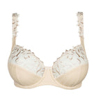 Three-piece bra with a legendary fit and an elegant, airy look. Subtly shimmery embroidery on the cups and straps. The sturdy cups lift and center the bust. The higher side section covers and gives more support. The cups also are deeper than any other PrimaDonna bra. Deauville features a legendary fit, exceptional comfort, and a timeless look that flatters women of all ages. Caffè Latte is a timeless chic nude. Style: 0161810CAL/0161811CAL 