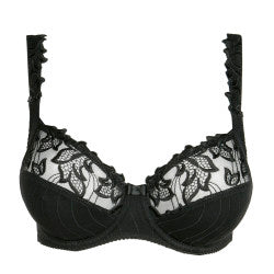 Three-piece bra with a legendary fit and an elegant, airy look. Subtly shimmery embroidery on the cups and straps. The sturdy cups lift and center the bust. The higher side section covers and gives more support. The cups also are deeper than any other PrimaDonna bra. Deauville features a legendary fit, exceptional comfort, and a timeless look that flatters women of all ages. Style: 0161811/0161810